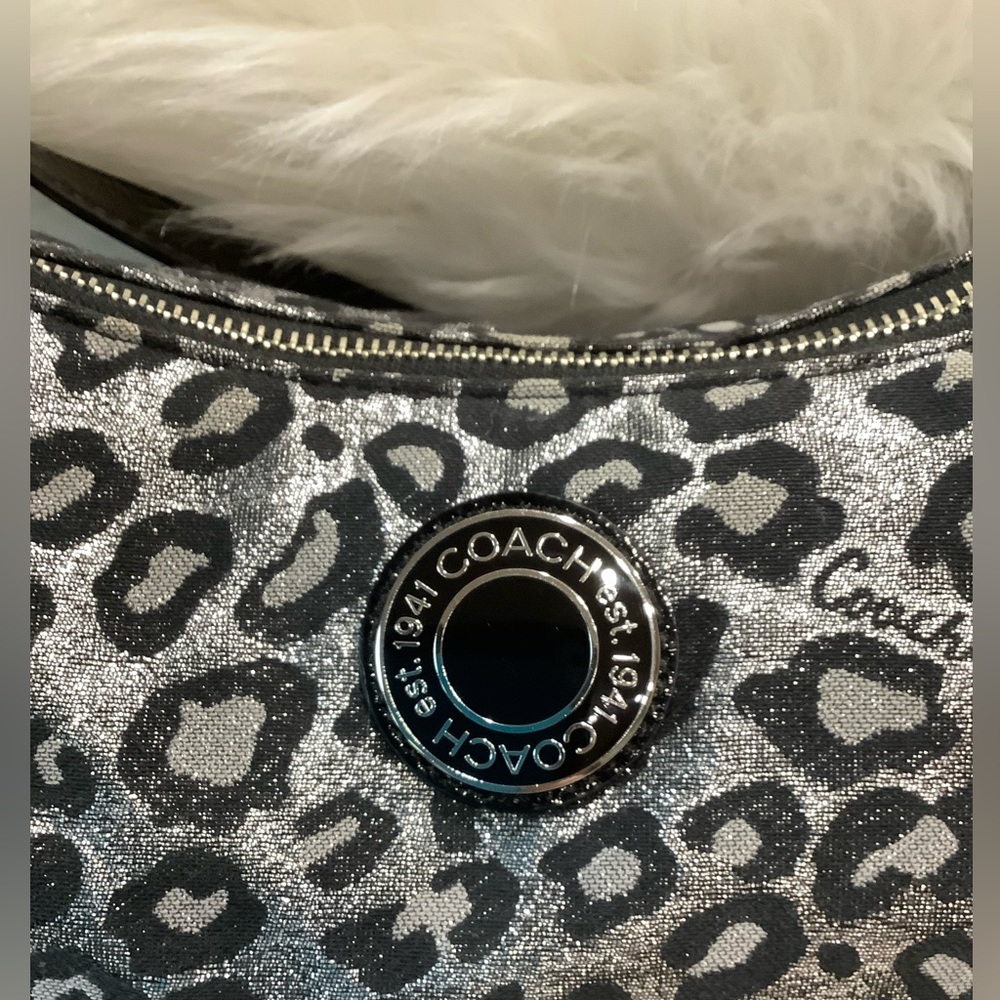LIKE NEW Coach Ocelot Leopard Shoulder/Hobo Bag Purse - Picture 12 of 13